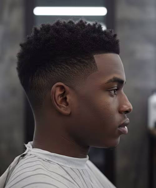 Homem com corte Low Fade moderno e elegante realizado na Barbearia 87