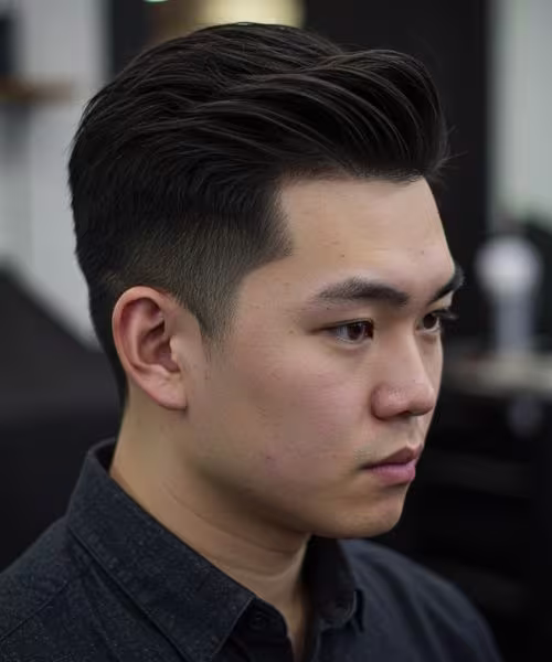 Executivo com corte social elegante e profissional realizado na Barbearia 87